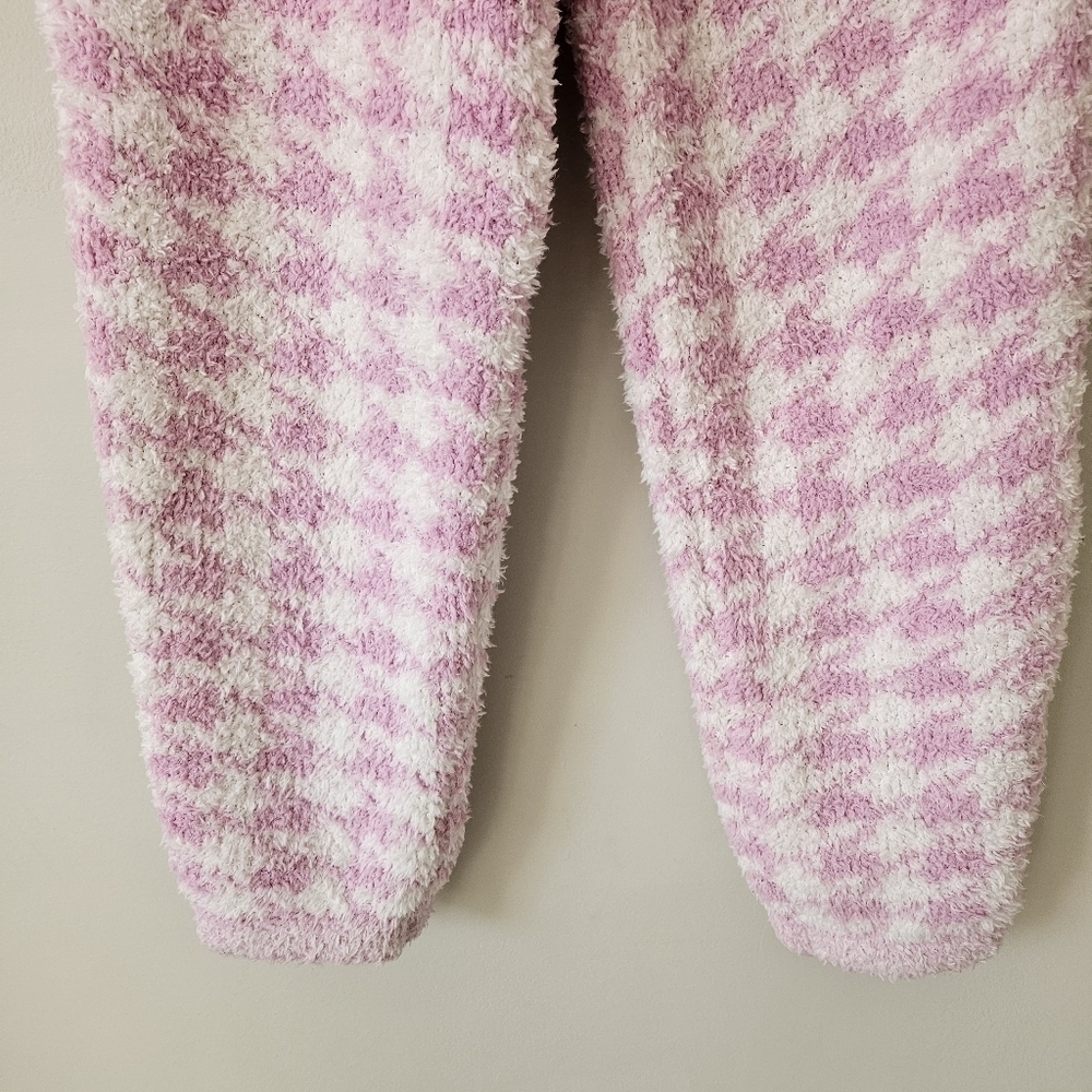 Skims Pink Boucle Knit Pull On Joggers Pants In Petal Houndstooth Size S/M - Picture 7 of 15